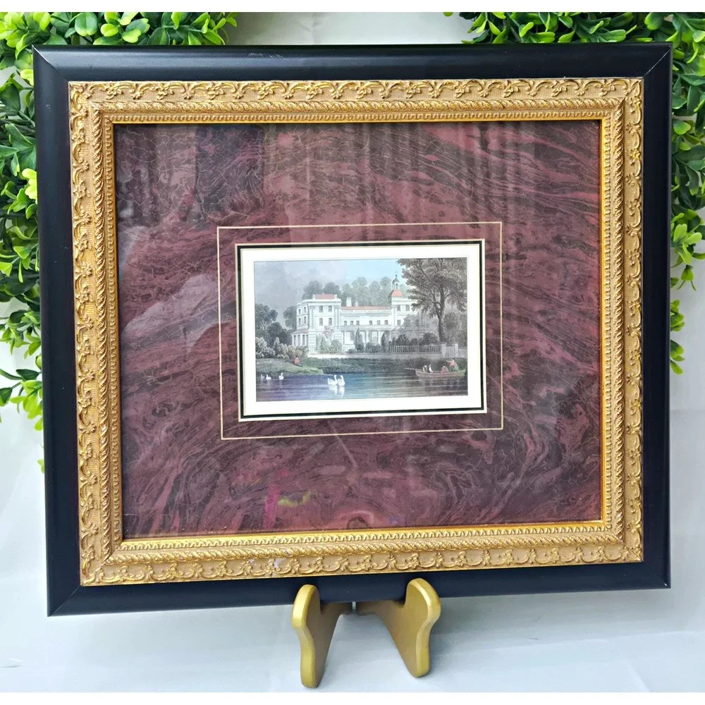 William Tombleson Antique Engraving Print Custom Framed Marquis of Ailsa Thames